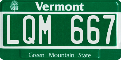VT license plate LQM667