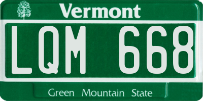 VT license plate LQM668