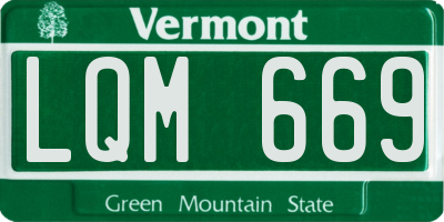 VT license plate LQM669