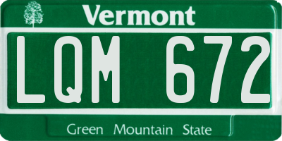 VT license plate LQM672