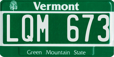 VT license plate LQM673