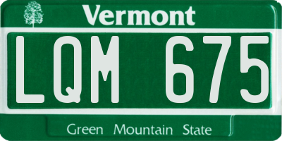 VT license plate LQM675