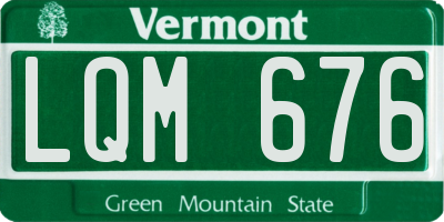 VT license plate LQM676