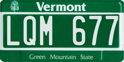 VT license plate LQM677