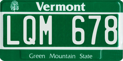 VT license plate LQM678