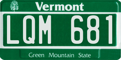 VT license plate LQM681