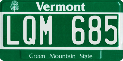 VT license plate LQM685