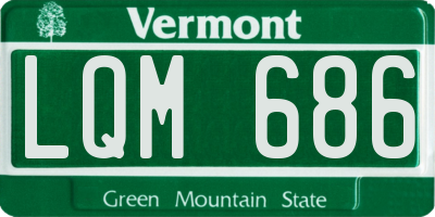 VT license plate LQM686