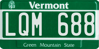 VT license plate LQM688