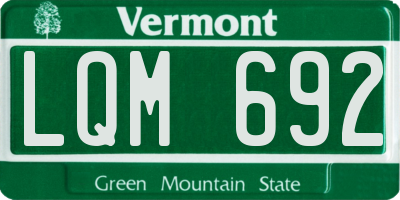 VT license plate LQM692