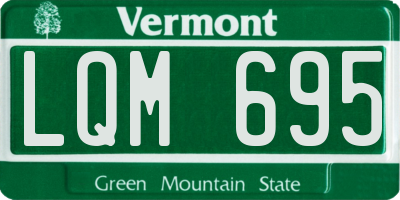 VT license plate LQM695
