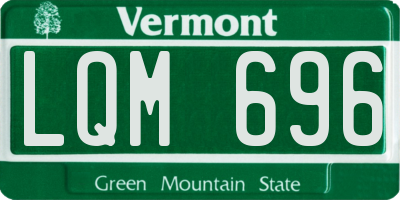 VT license plate LQM696
