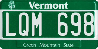 VT license plate LQM698