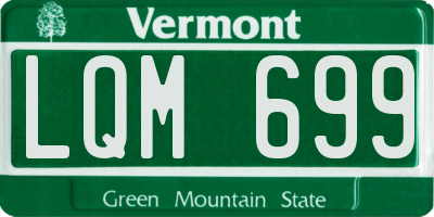 VT license plate LQM699