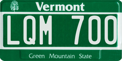 VT license plate LQM700