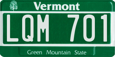 VT license plate LQM701