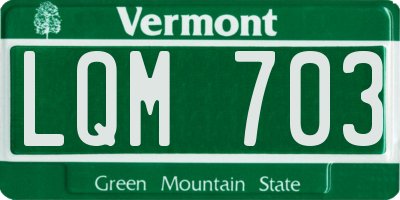 VT license plate LQM703