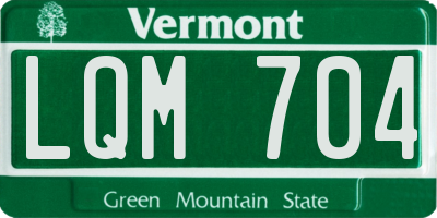 VT license plate LQM704