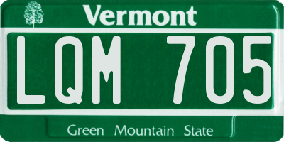 VT license plate LQM705