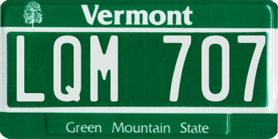 VT license plate LQM707