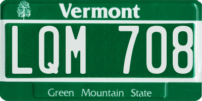 VT license plate LQM708