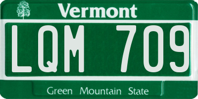 VT license plate LQM709