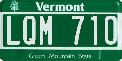 VT license plate LQM710