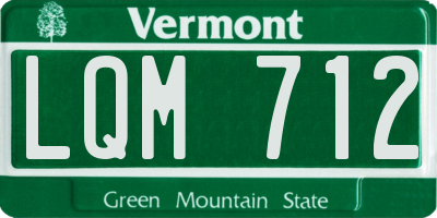 VT license plate LQM712
