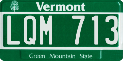 VT license plate LQM713