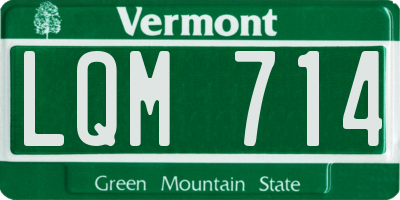 VT license plate LQM714