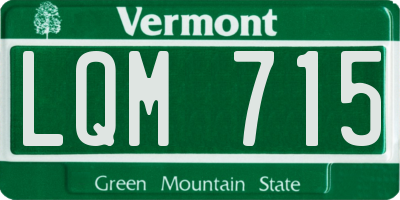 VT license plate LQM715