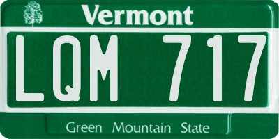 VT license plate LQM717