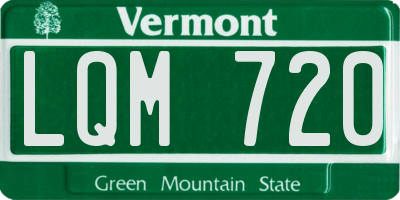 VT license plate LQM720
