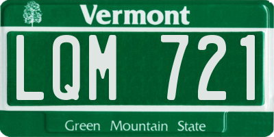 VT license plate LQM721