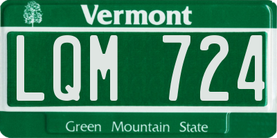 VT license plate LQM724