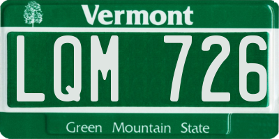 VT license plate LQM726