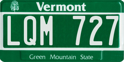 VT license plate LQM727