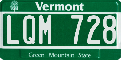 VT license plate LQM728