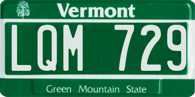 VT license plate LQM729