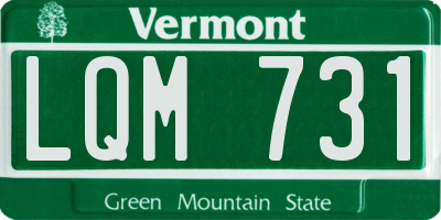 VT license plate LQM731