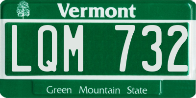 VT license plate LQM732