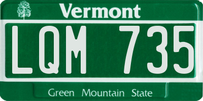 VT license plate LQM735