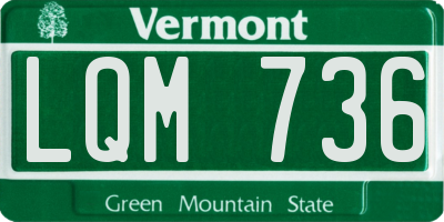 VT license plate LQM736