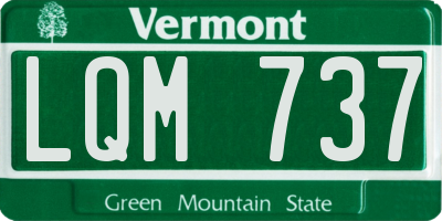 VT license plate LQM737