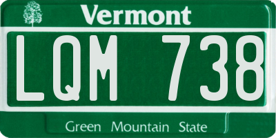 VT license plate LQM738