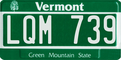 VT license plate LQM739