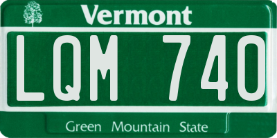 VT license plate LQM740