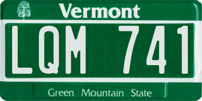 VT license plate LQM741