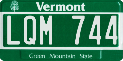 VT license plate LQM744