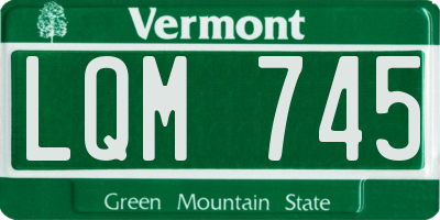 VT license plate LQM745